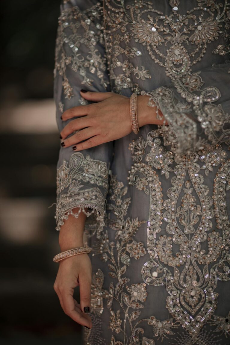 Close up of Woman in Decorated Clothes