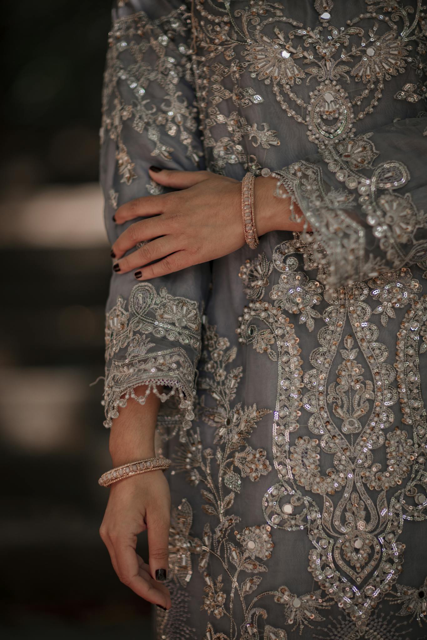 Close up of Woman in Decorated Clothes